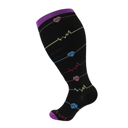 Plus Size Colorful Performance Compression Socks 20-30mmHg (3 Pairs)