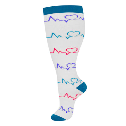 Plus Size Colorful Performance Compression Socks 20-30mmHg (3 Pairs)