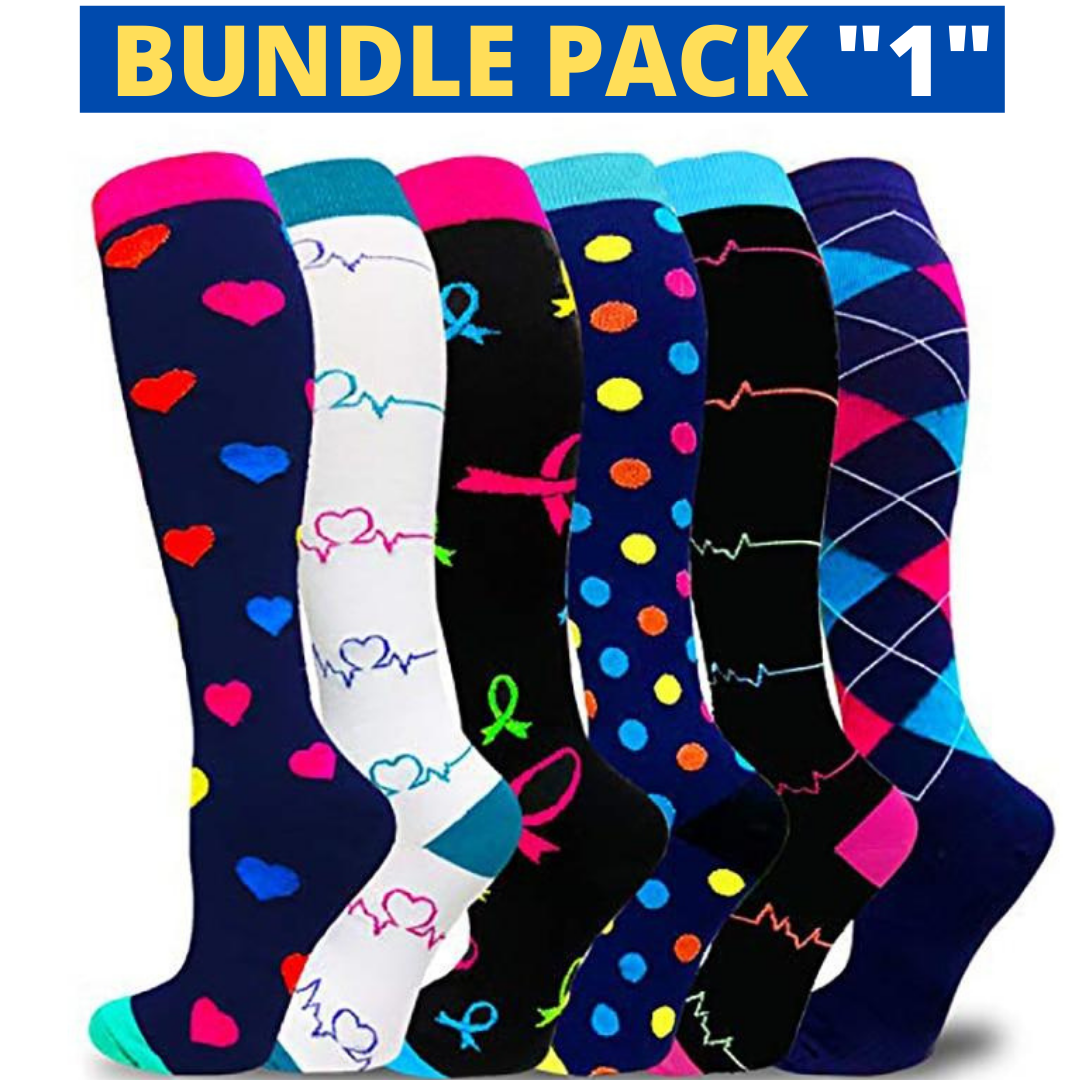 Squeezegear (6 Pairs Bundle) Compression Socks - SqueezeGear
