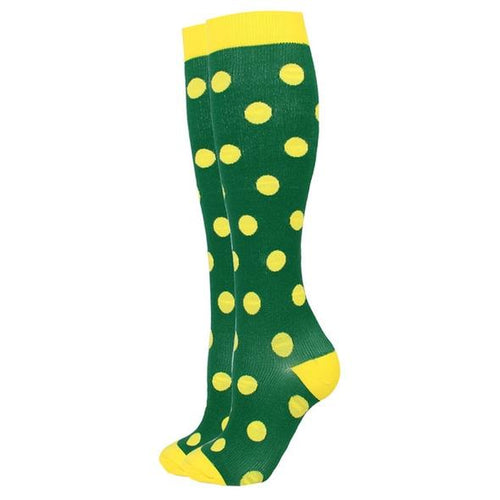 Green Polka Compression Socks for Men and Women 15-20 mmHg - SqueezeGear